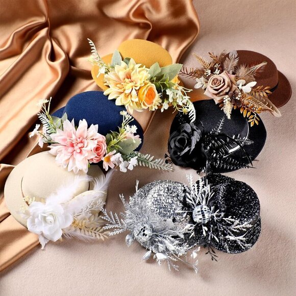 Mini Derby Fascinator Hat Handmade Women Girls High Tea Top Hat Vintage main image 6